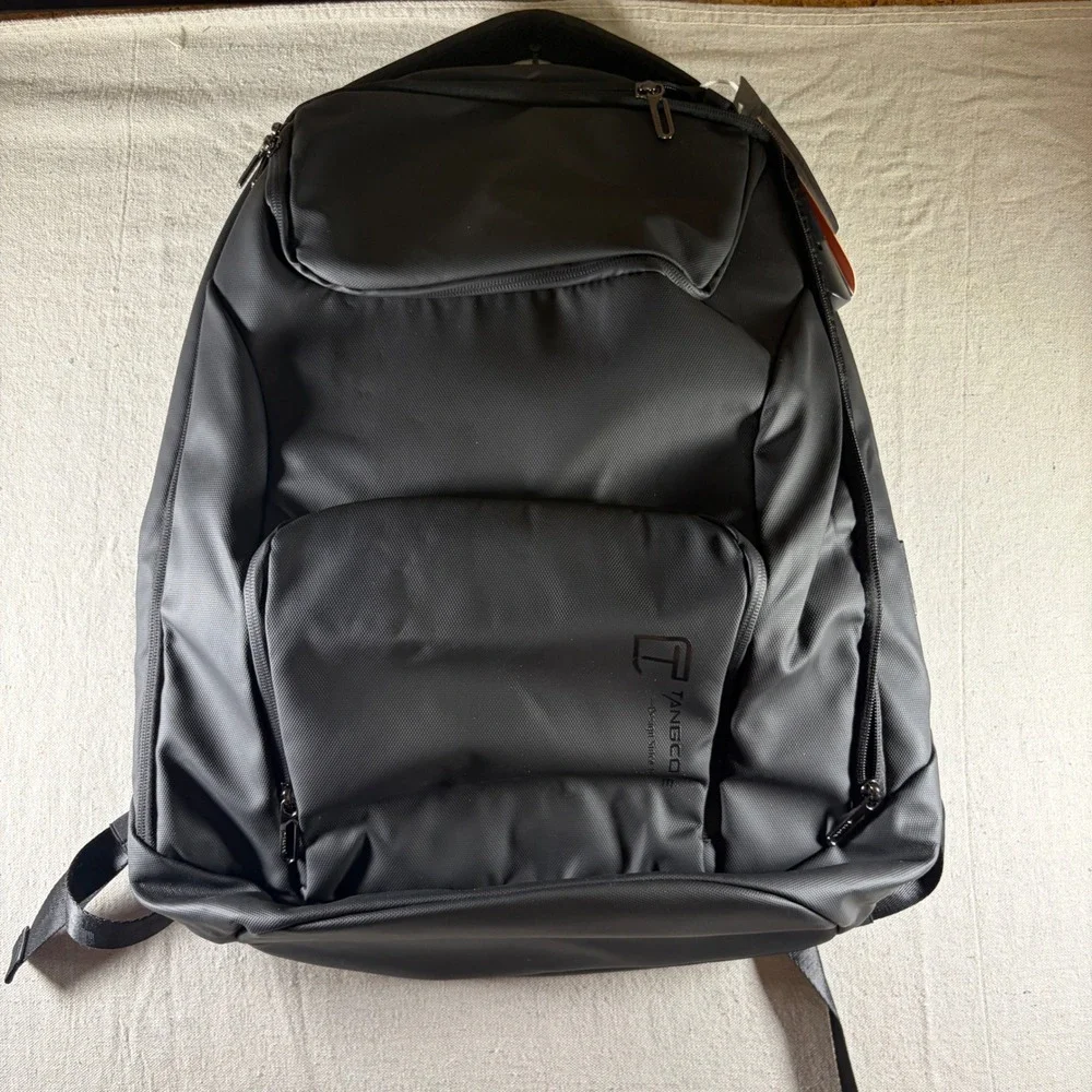 NWT TANGCORLE Business Backpack Mens Black Travel Multi-functional Laptop Bag